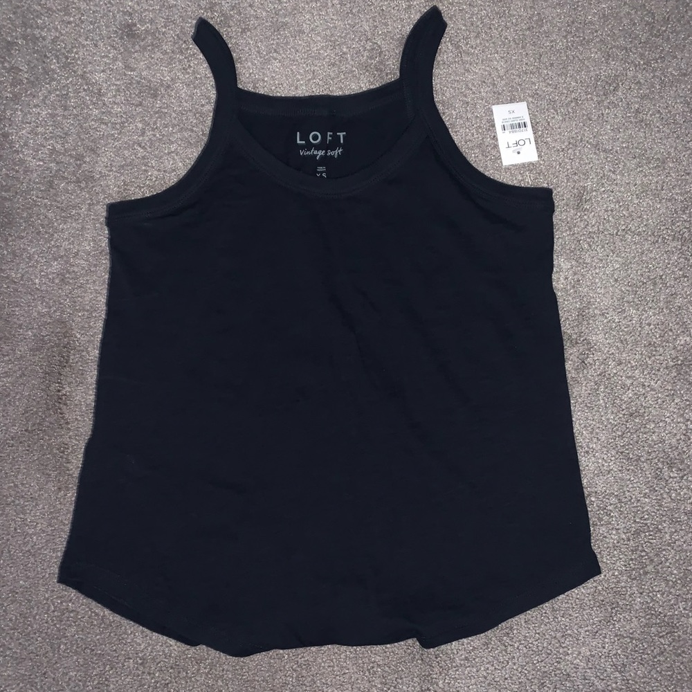 LOFT Rib trim relaxed cami size XS NAVY BLUE